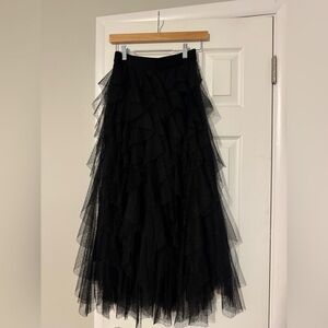 Anthropologie Cherri Ruffled Tulle Skirt